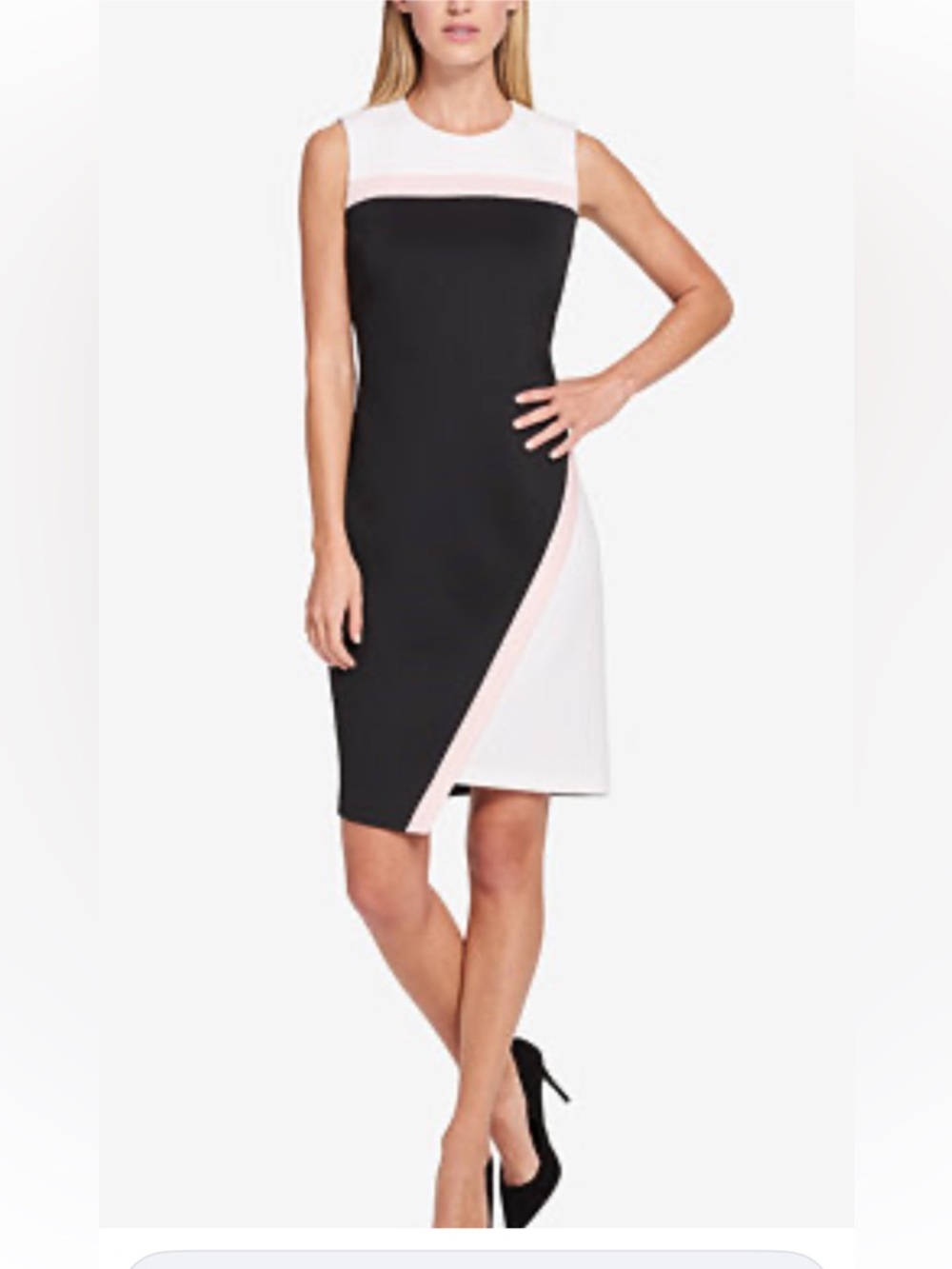 NWT Tommy Hilfiger Scuba Asymmetrical Hem Sheath Dress Size 16